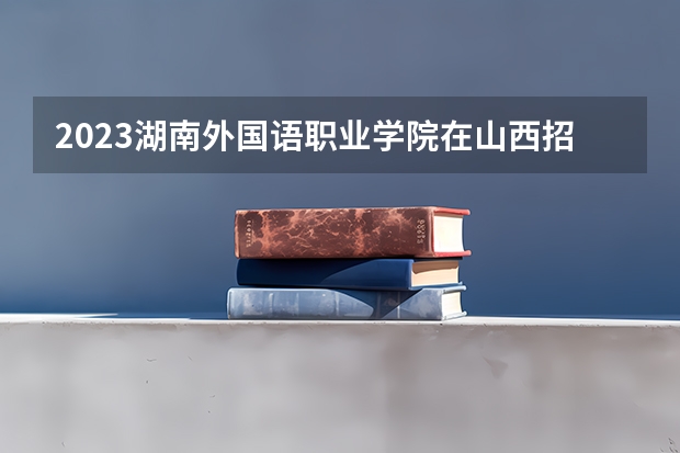 2023湖南外国语职业学院在山西招生多少人