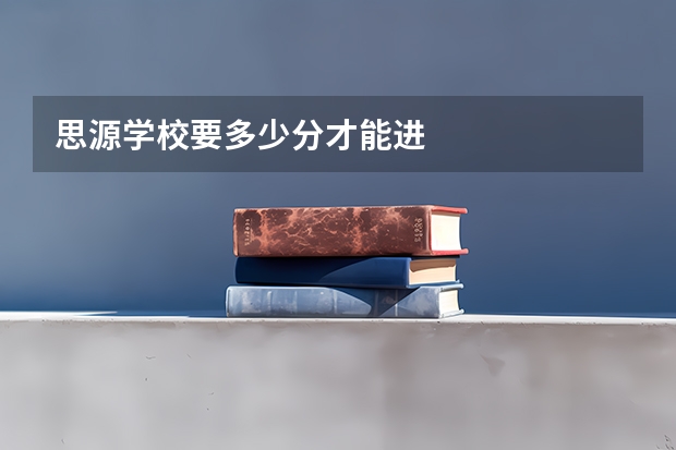 思源学校要多少分才能进