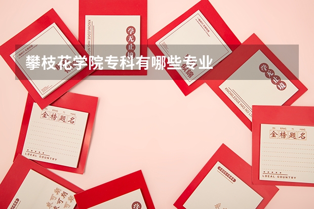 攀枝花学院专科有哪些专业