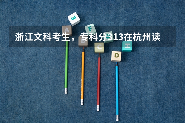 浙江文科考生，专科分313.在杭州读什么学校有希望。