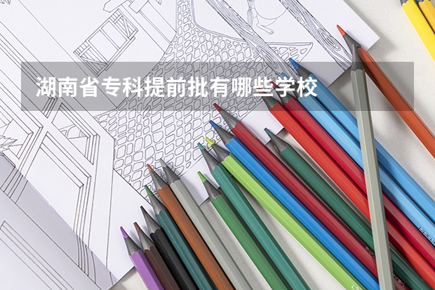 湖南省专科提前批有哪些学校