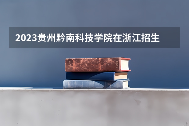 2023贵州黔南科技学院在浙江招生多少人