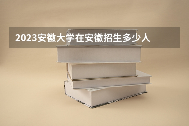 2023安徽大学在安徽招生多少人