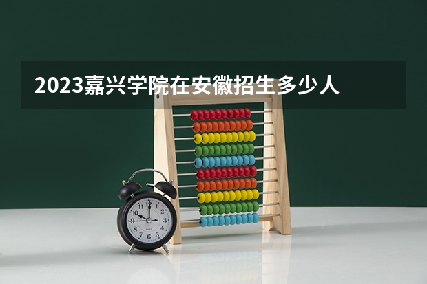 2023嘉兴学院在安徽招生多少人