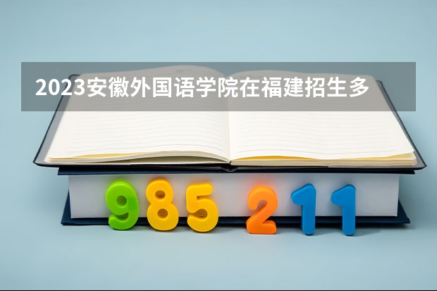 2023安徽外国语学院在福建招生多少人