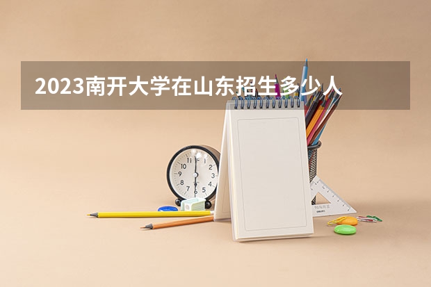2023南开大学在山东招生多少人