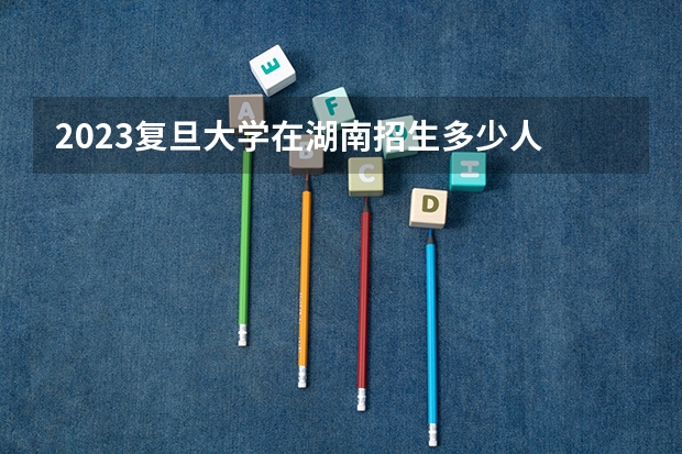 2023复旦大学在湖南招生多少人