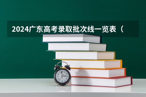 2024广东高考录取批次线一览表（高考分数线）