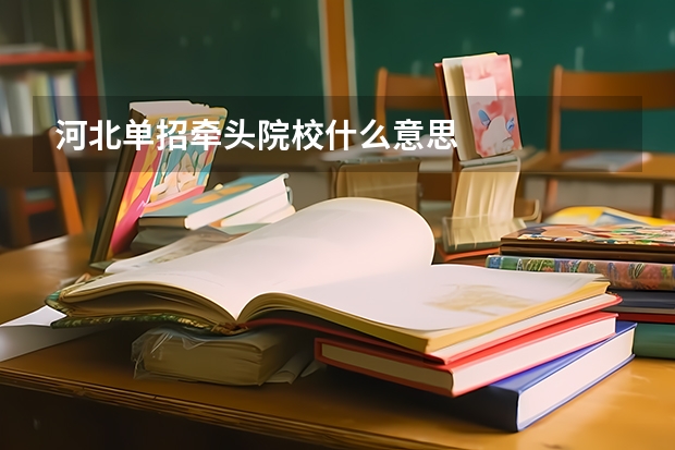 河北单招牵头院校什么意思