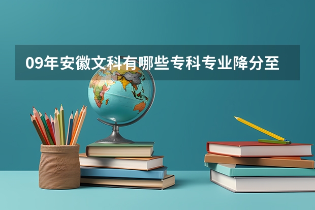 09年安徽文科有哪些专科专业降分至301分？，追加100分！