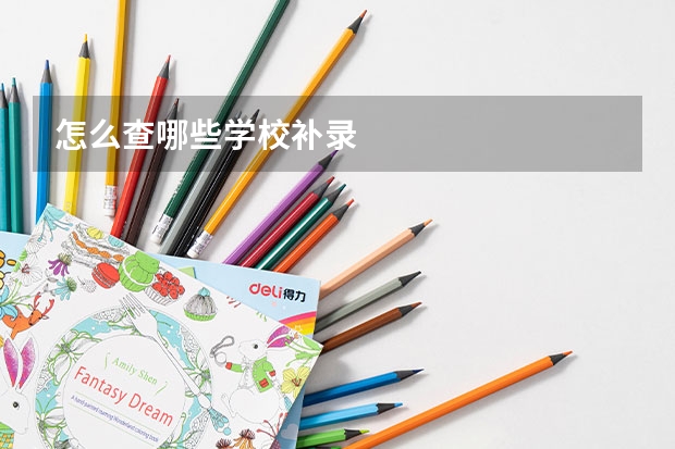 怎么查哪些学校补录