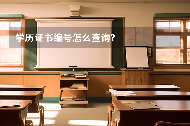 学历证书编号怎么查询？