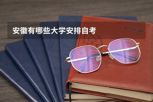 安徽有哪些大学安排自考